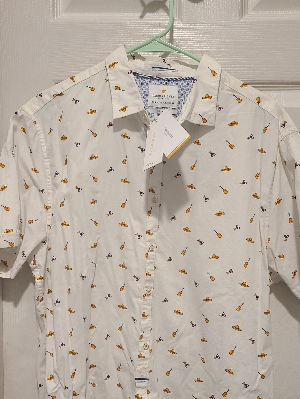 Nwt Southern Tide Men's White Short-Sleeve Patterned Button-Up Shirt